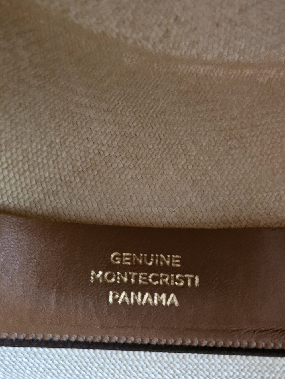Classic Montecristi  NEWT  Panama Fedora Hat with Black Band - Tan New Whit Box - Picture 5 of 12